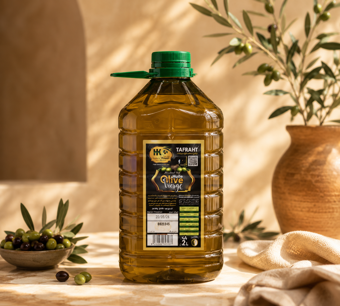Huile d'olive vierge 2 litres en vrac - Huilerie Houali