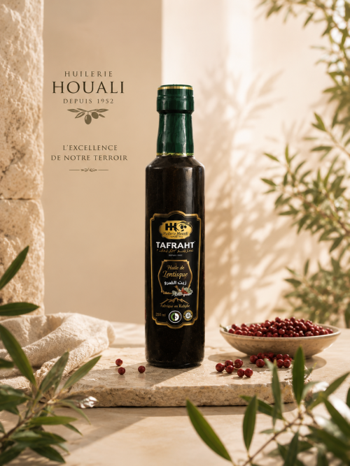 Huile de lentisque 25cl - Bienfaits et utilisation - Huilerie Houali